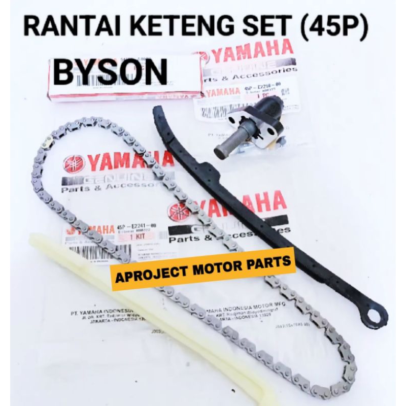 RANTAI KETENG SET ( 45P ) LIDAH TENSIONER + TONJOKAN KETENG BYSON KARBU OLD HIGH QUALITY