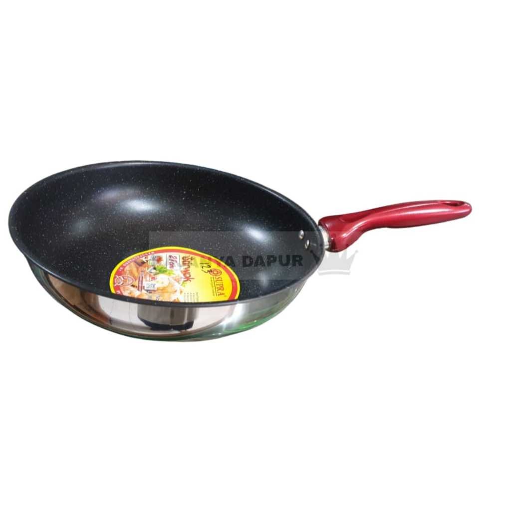 Terbaik Wajan Induksi Marble Stainless Steel Anti Lengket Supra Cm - Wajan Kompor Induksi -Stirwok