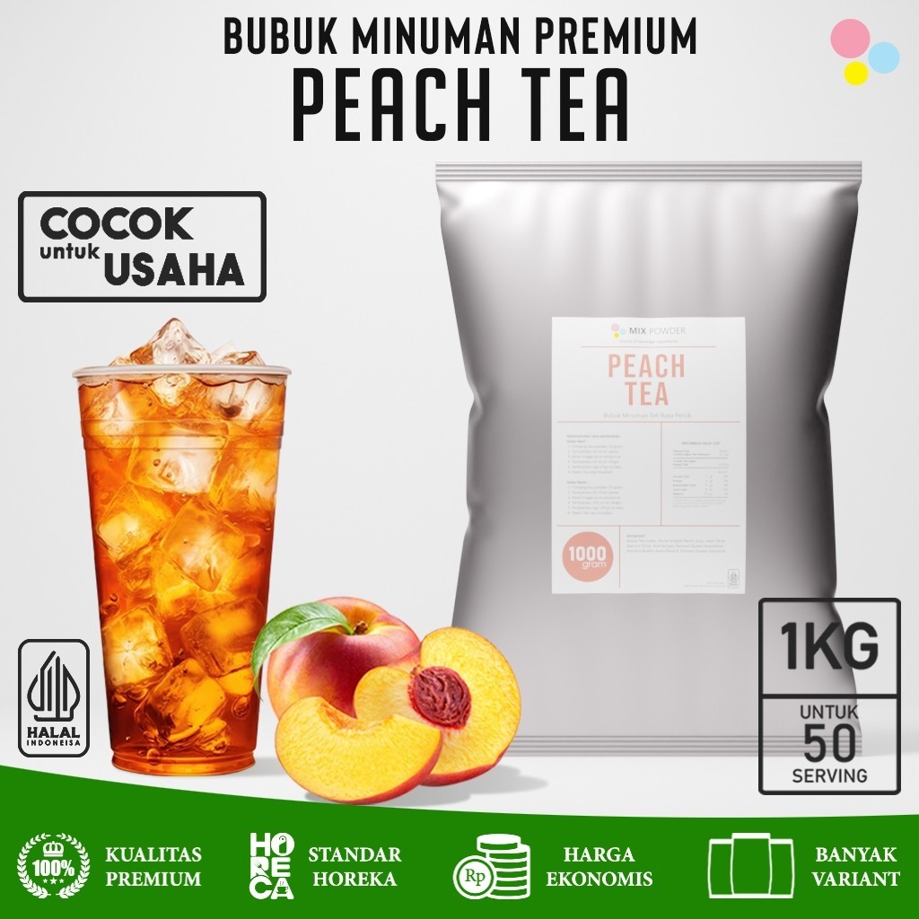 

Bubuk Minuman Rasa Peach Tea Powder 1Kg Bubuk Minuman The Rasa Buah Persik 1 Kg