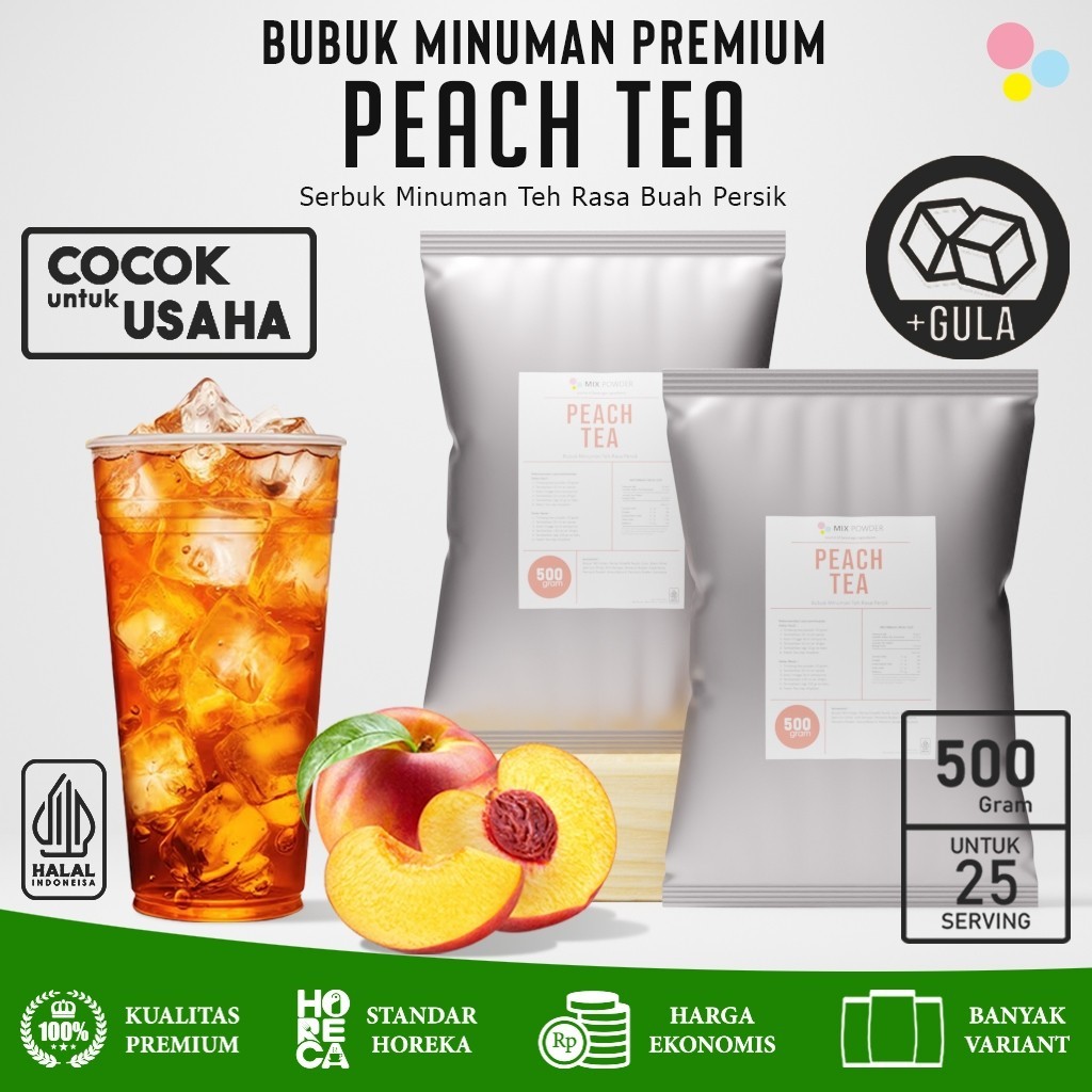 

Bubuk Minuman Rasa Peach Tea Powder 500 Gr Bubuk Minuman The Rasa Buah Persik 500Gr