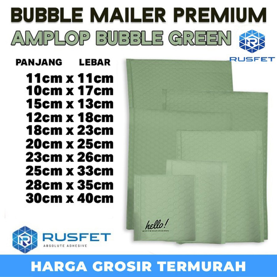 

Amplop packing bubble mailer green all size bubble mailer rusfet