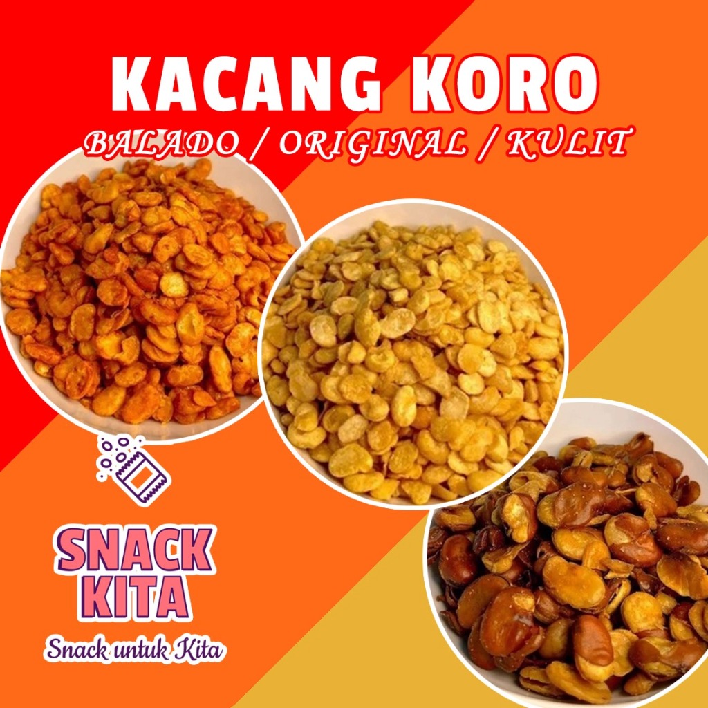 

Kacang koro original/balado/pedas 500 gram/250 gram