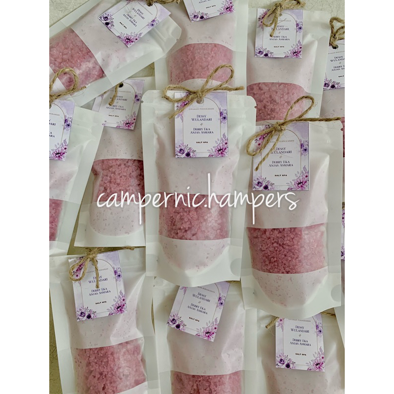 SALT SPA POUCH - SOUVENIR WEDDING NIKAHAN AQIQAH SIRAMAN PENGAJIAN UMROH KEHAMILAN 4 BULANAN 7 BULAN
