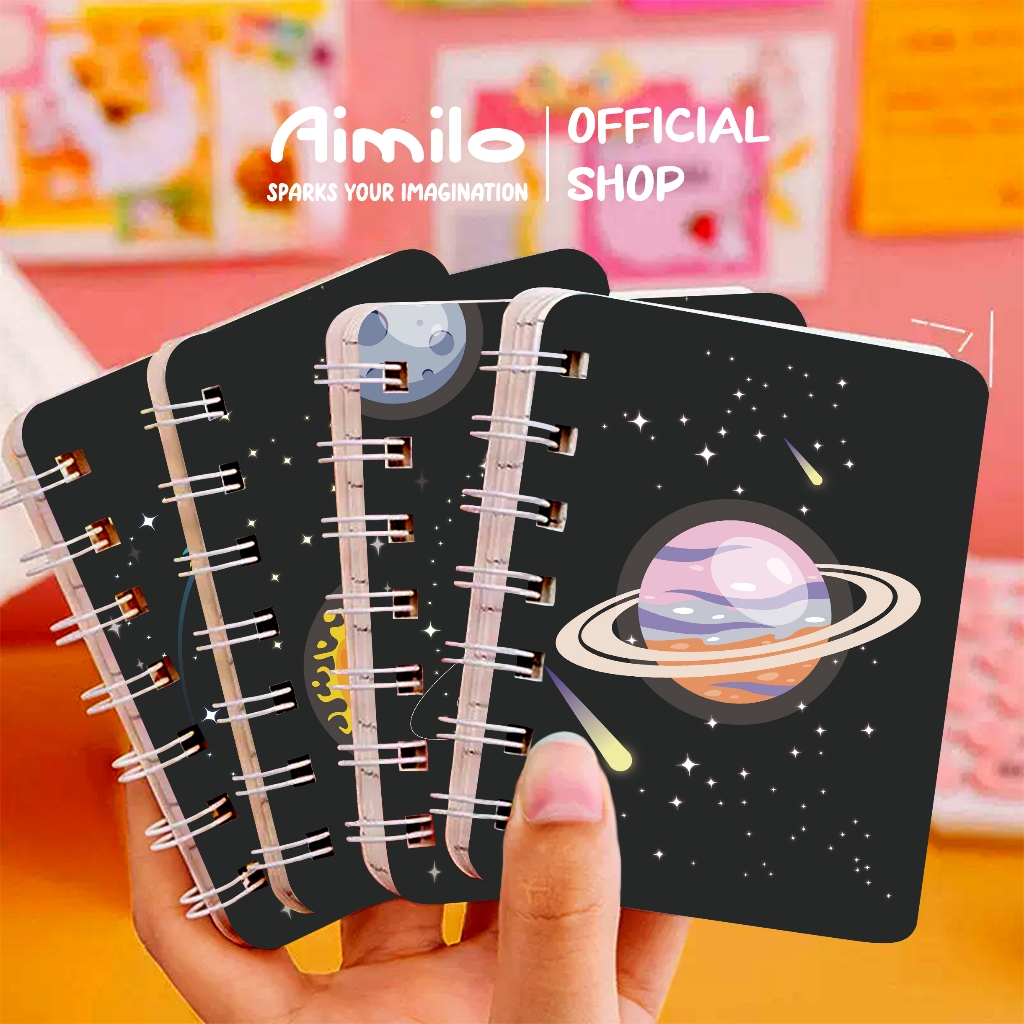 

[READY] Aimilo New Design Notebook A7 Scrapbook Mini Buku Kecil Catatan Notes Kecil 1 Paket 4 PCS Buku