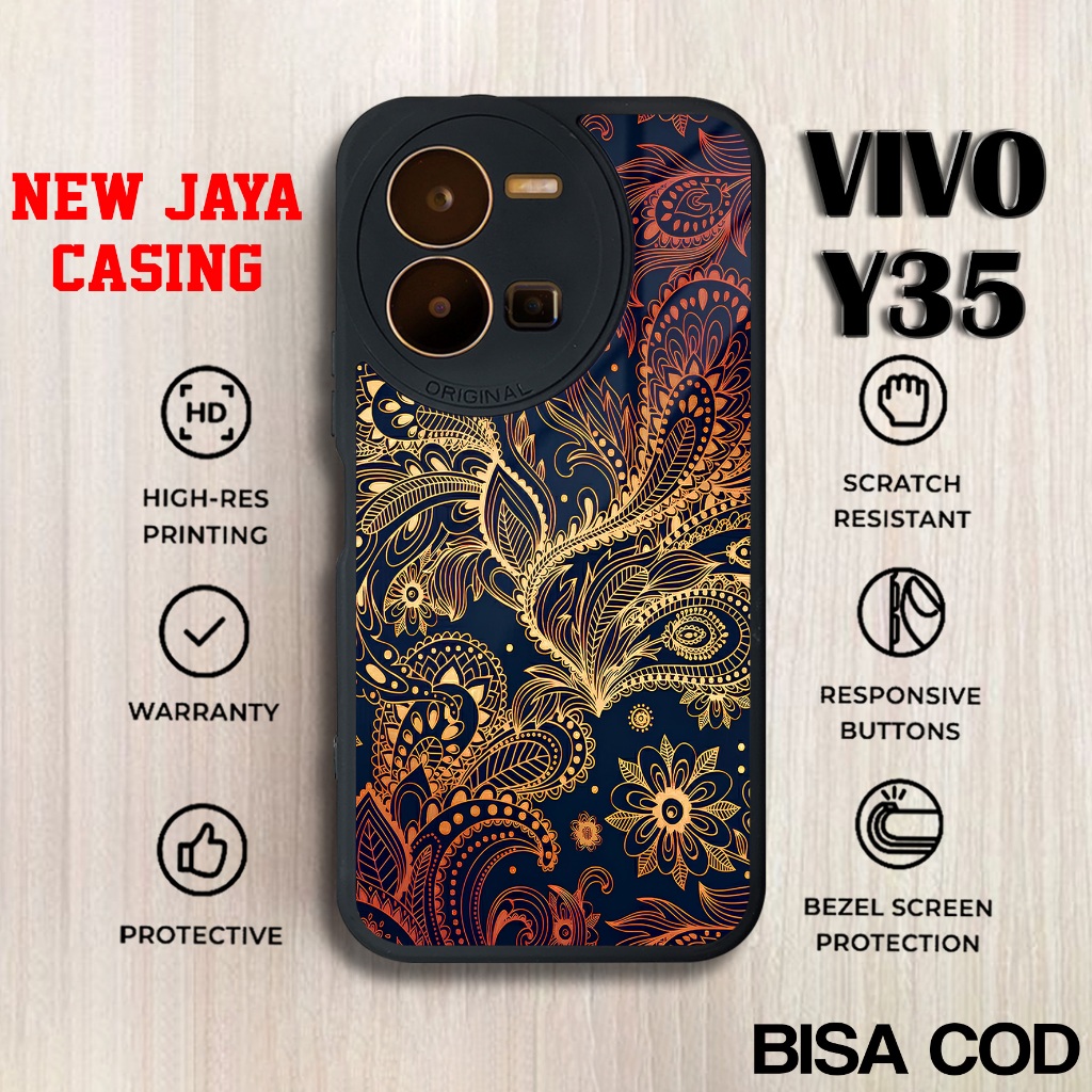 Casing Vivo Y35 Terbaru Fashion Batik Case Vivo Y35 Hardcase Softcase Glossy Terlaris Termurah