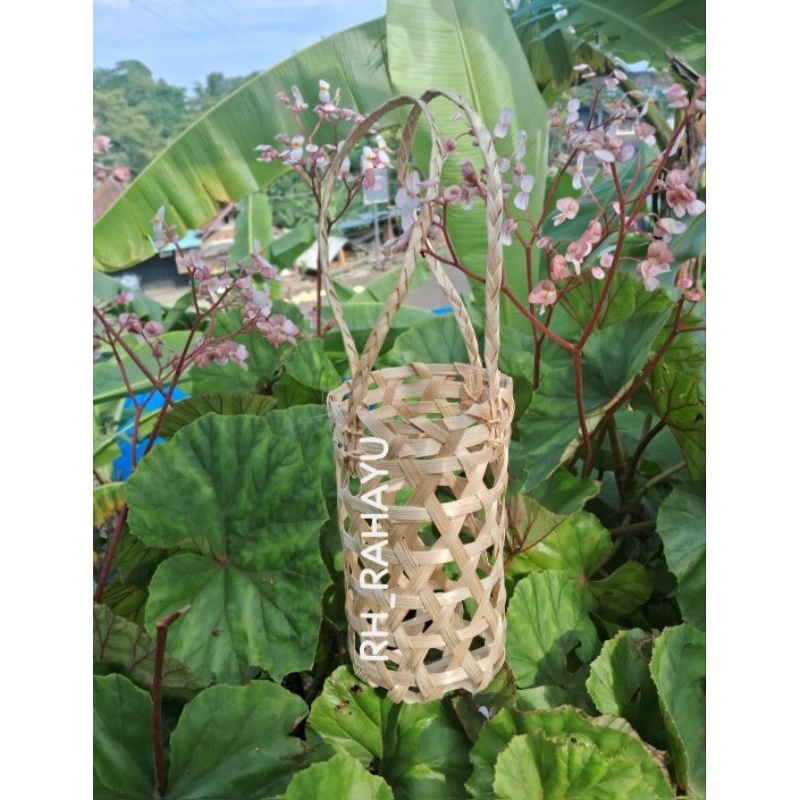 Anyaman bambu/kemasan botol marjan 10×20