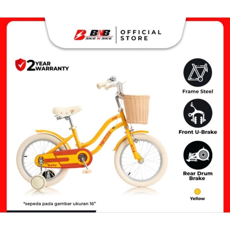 Sepeda Mini Anak 16 inch City bike RUBY Seri Klasik BNB