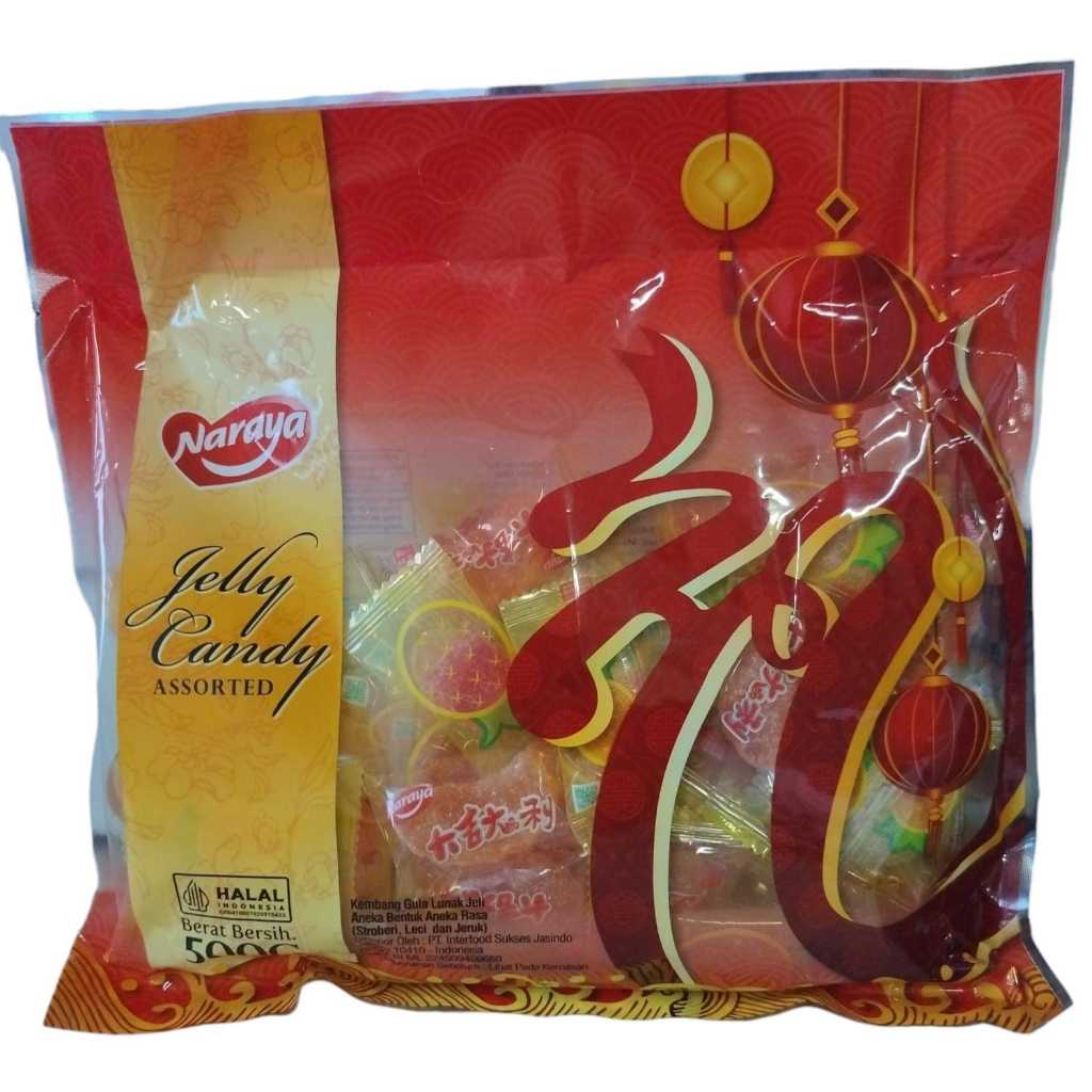 

Naraya Jelly Candy (Kembang Gula Lunak) rasa Strawberry, Leci & Jeruk