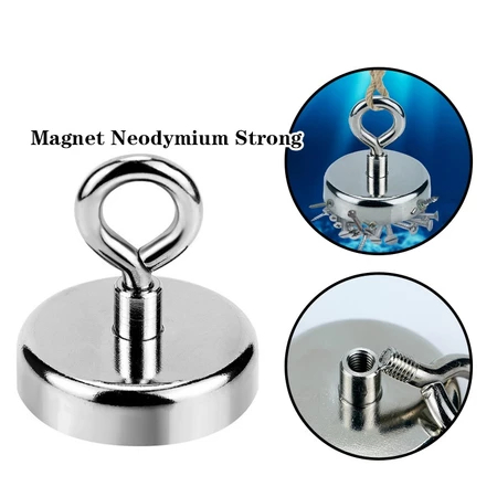 Magnet Neodymium Hook Bulat Alat 60KG/Magnet Gantungan Sheep Eye Hook Strong Neodymium