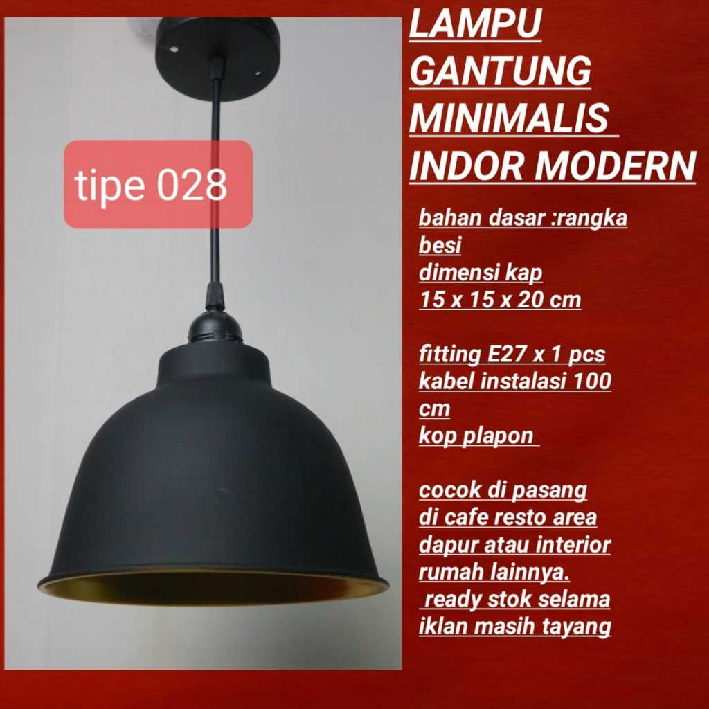 Kap lampu gantung bahan almunium/lampu cafe/lampu meja makan/lampu ruangan tamu/kap indoor