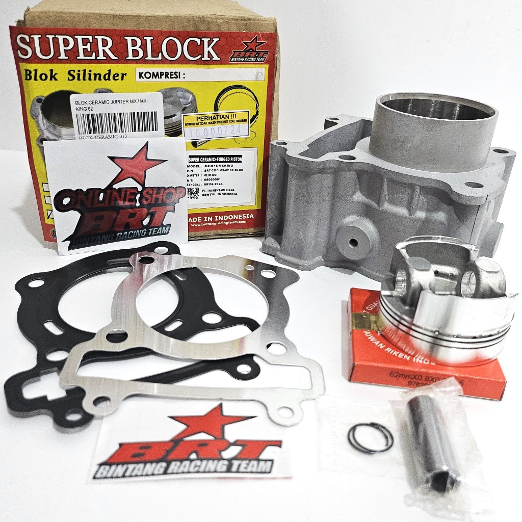 BLOK SET PISTON CERAMIC 57 62 BRT JUPITER MX MX KING VIXION OLD NVL NVA R15 V1 V2 XABRE