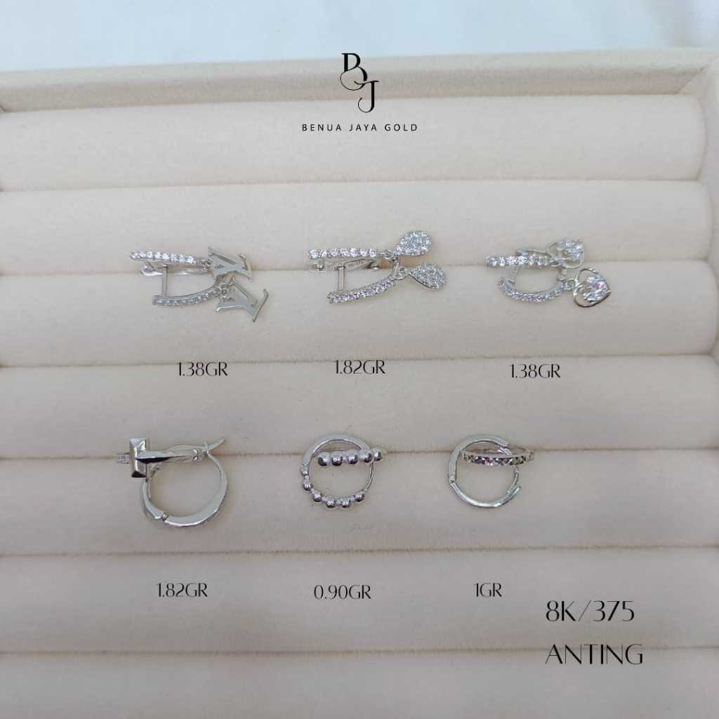Anting Jepit Fashion Emas Putih 8K/375