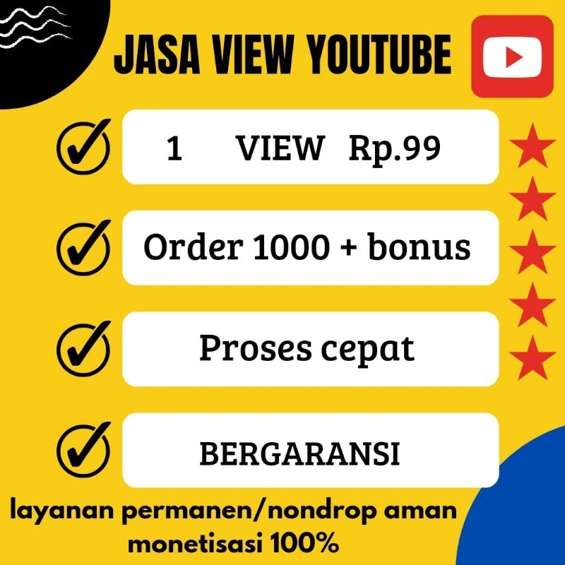 Views Youtube Permanen Aman Monetisasi Garansi