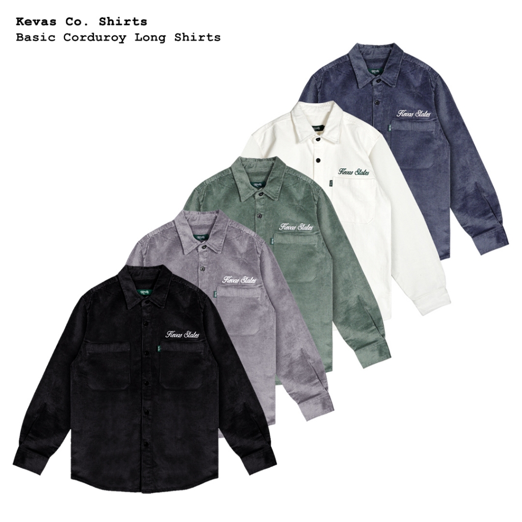 Kevas Basic Corduroy Long Shirts