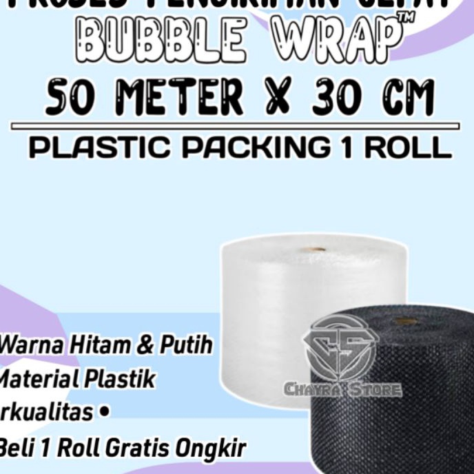 

Istimewa Bubble wrap roll 5m x 3cm plastik packing buble wa TEBAL