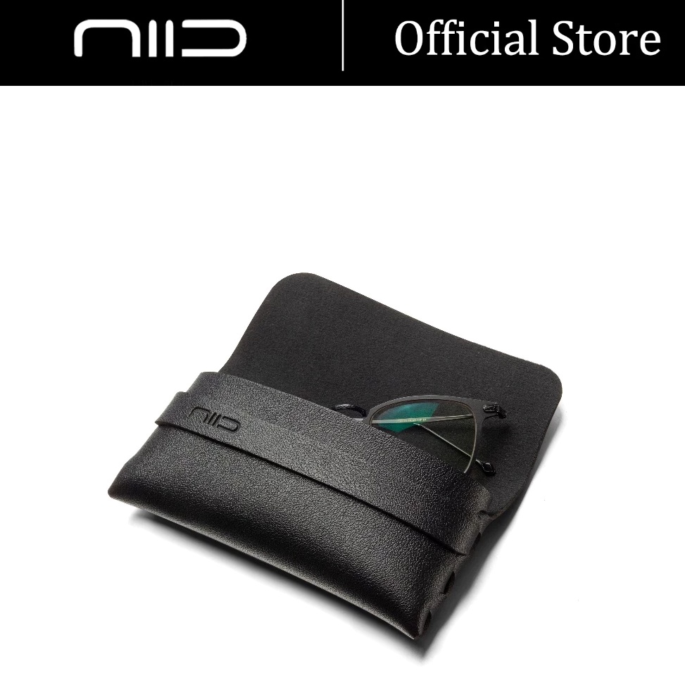ART L9B5 NIID Merek Amerika Kantong Kacamata Kulit Hitam Berkualitas Tinggi Tas