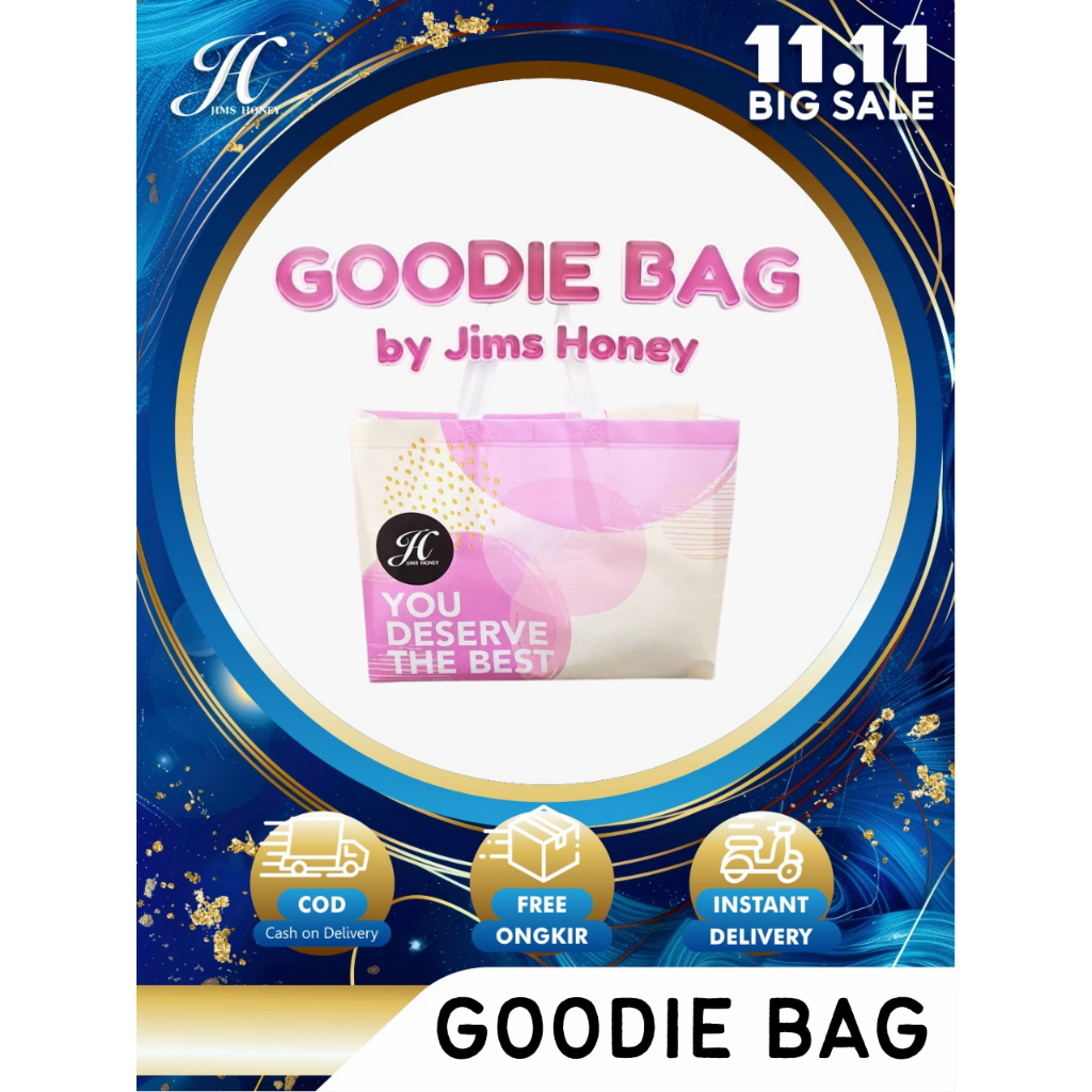 JIMS HONEY GOODIE BAG BESAR PINK tas belanja shopping bag go green murah kuat bahan spunbond