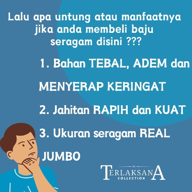 Seragam SMA JUMBO Seragam Sekolah Kemeja Putih SMA Laki-Laki dan Perempuan