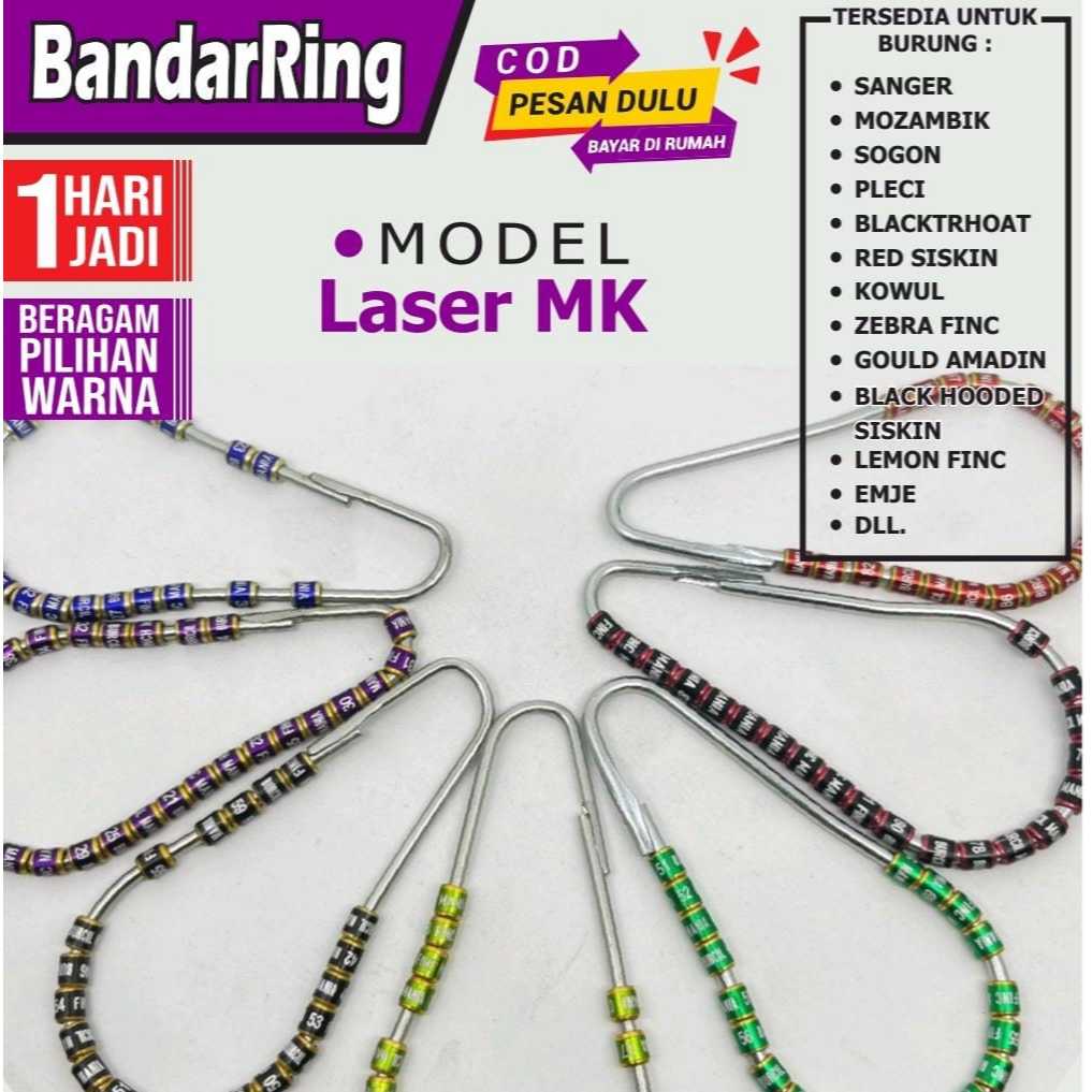 Ring burung laser MK untuk pleci sogon blackthroat sanger mozambik siskin emje lemon finc konin dll