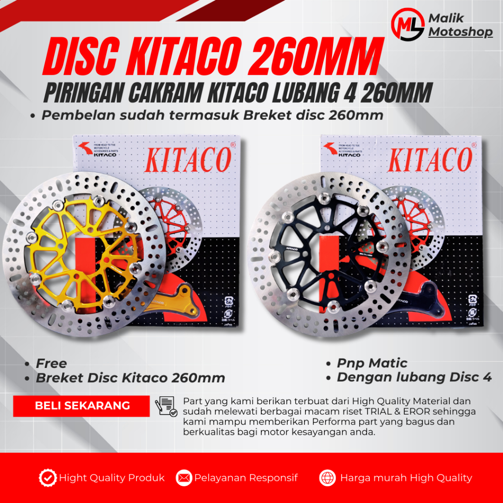 DISC KITACO 260MM PIRINGAN CAKRAM BEAT 260MM PIRINGAN DISC VARIO DISC CAKRAM SCOOPY BEAT