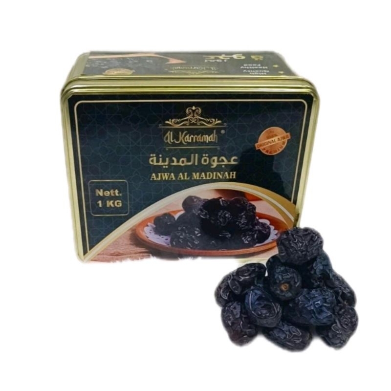 

Kurma Ajwa Kemasan Kaleng Premium 1kg √ Kurma Nabi Legit √ Oleh Oleh Haji kurma Makanan Food Snack Cemilan