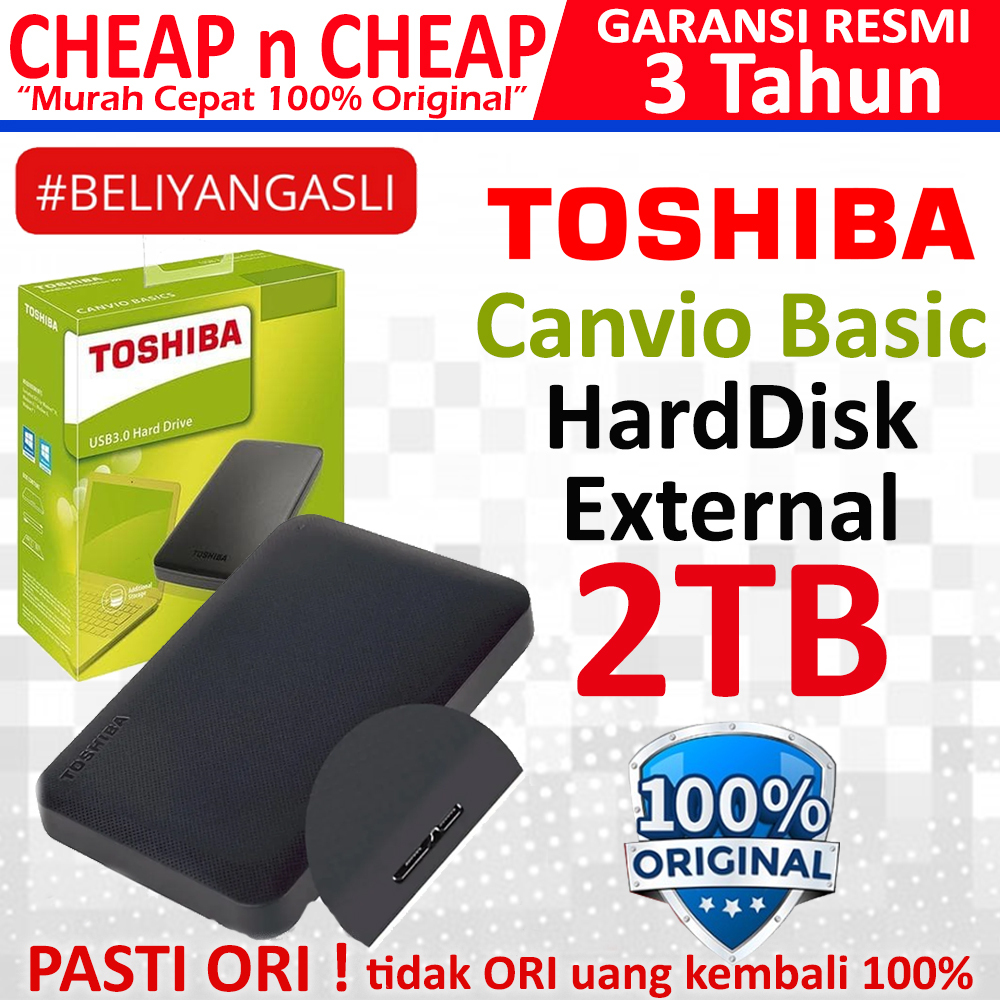 Hdd Eksternal Toshiba Canvio Basic 2TB - Harddisk Eksternal Hard Disk HD