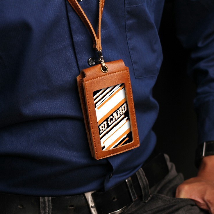 

Diskon Untung Nametag Lanyard Id Card Kalung Kulit Holder Nama Front Id Card Dompet Kartu Magnet Custom