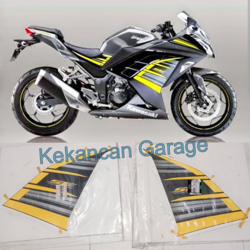 Striping Original KGP Ninja 250fi SE Grey Kuning (Bagian Fairing)