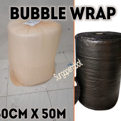 

Promo Bubble wrap Bening Hitam 6cmx5m buble wa bable 12 roll
