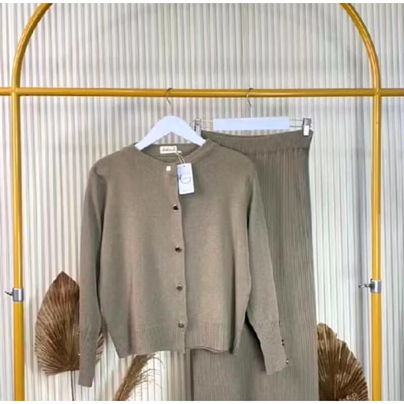 One Set Aira Cardigan & Rok rajut Wanita Premium-Stelan Wanita Terbaruq
