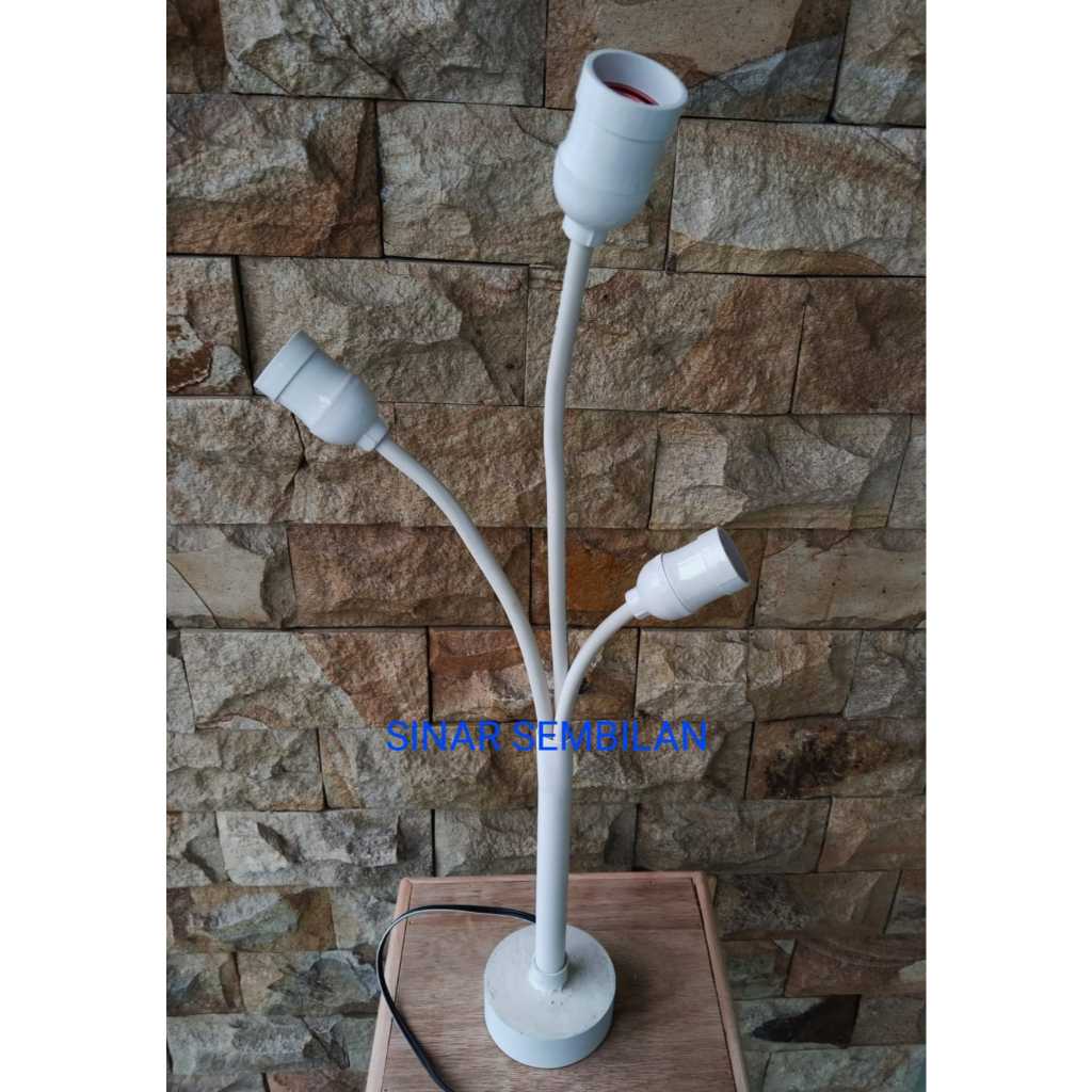 stand lampu meja dekorasi 3 cabang