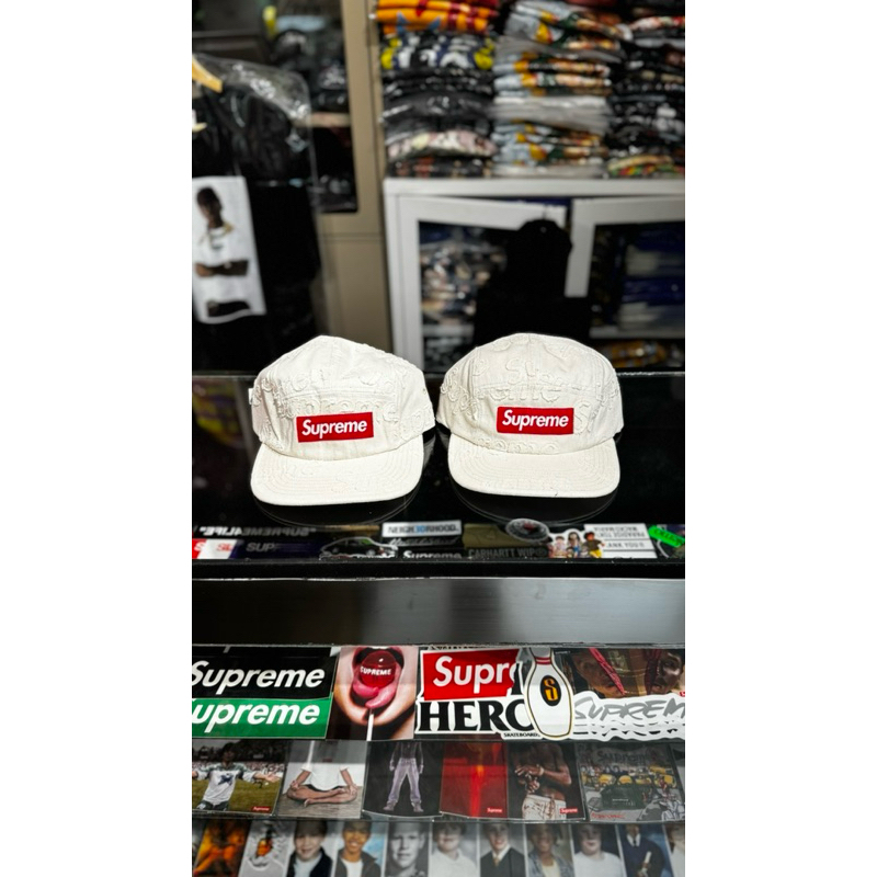 SUPREME - LASERED CAMP CAP FW24 WHITE
