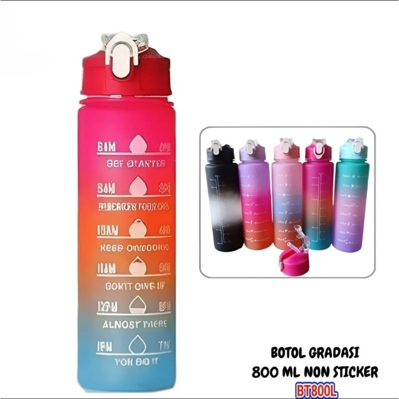 JINAWI BOTOL GRADASI BOTOL TRITAN GRADASI RAINBOW BOTOL AIR MINUM GRADASI 800