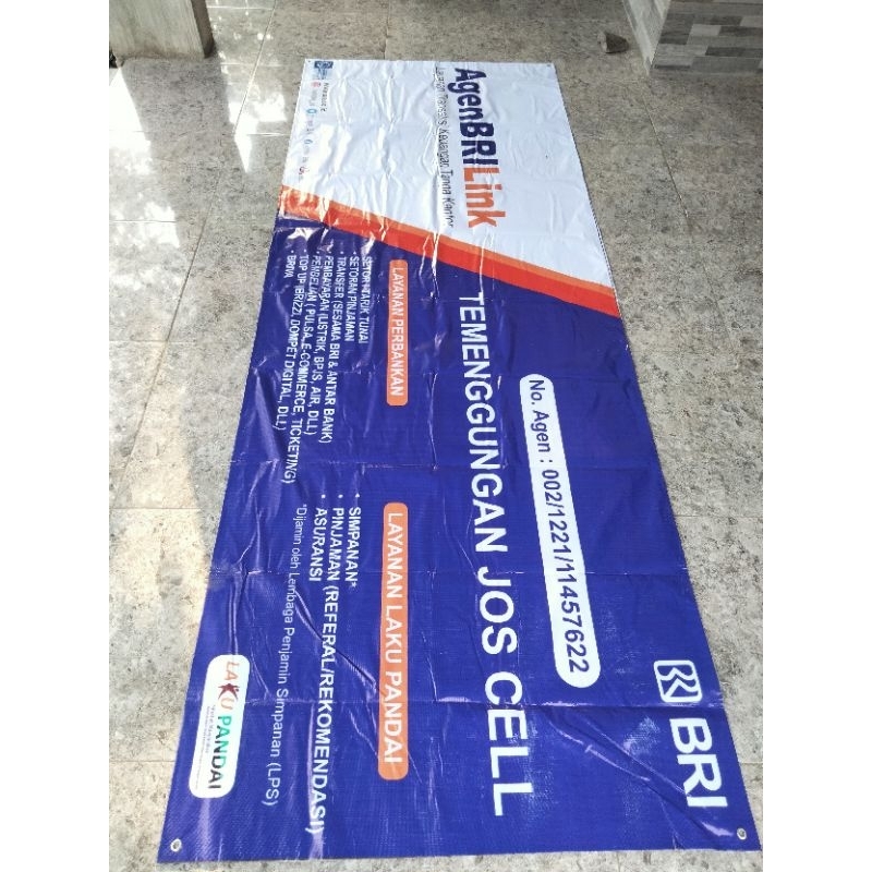 BANNER BACKDROP SPANDUK TOKO AGEN MITRA  BRILINK MURAH SEHARI JADI