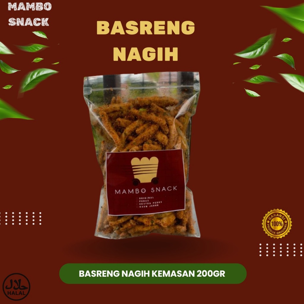 

Basreng Nagih 200gram Pedas Daun Jeruk - Cemilan Bikin Nagih