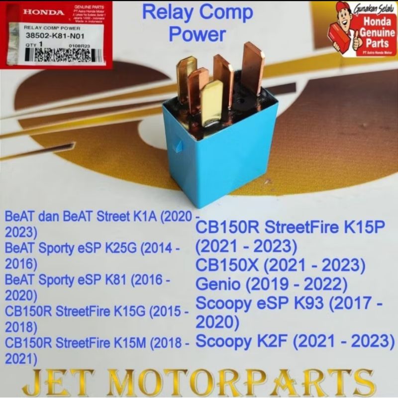 RELAY COMP POWER RELAY PENGISIAN BEAT FI SCOOPY FI VARIO F1 ESP CB CBR