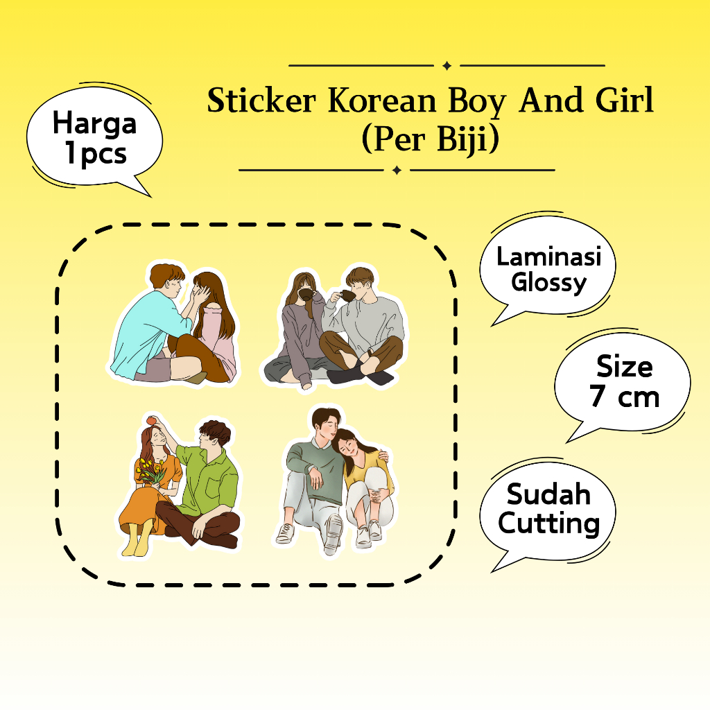 

1 Pcs Sticker Ootd Couple / Sticker Pasangan Simple Untuk Jurnal Vol.03