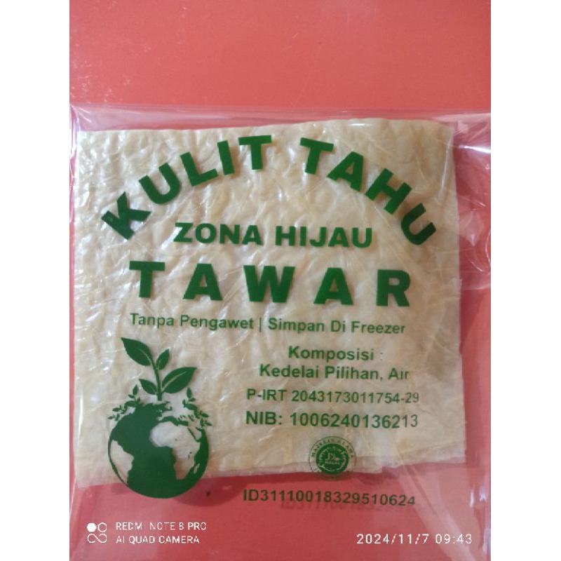

kulit tahu tawar ukuran 12 x 12 isi 50 lbr/ pack