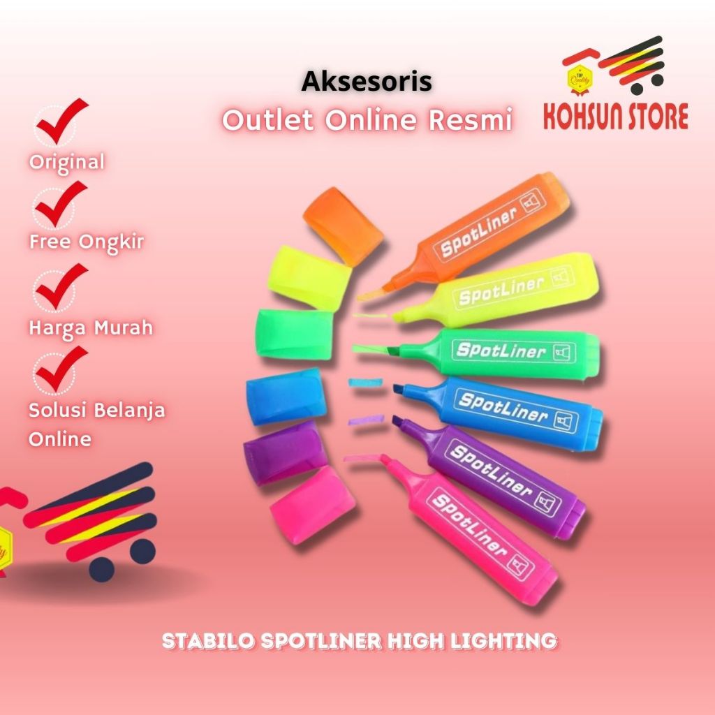 

Kohsun 2 | Stabilo Spotliner Hight Lighting Marker Pen Warna Premium - STA306