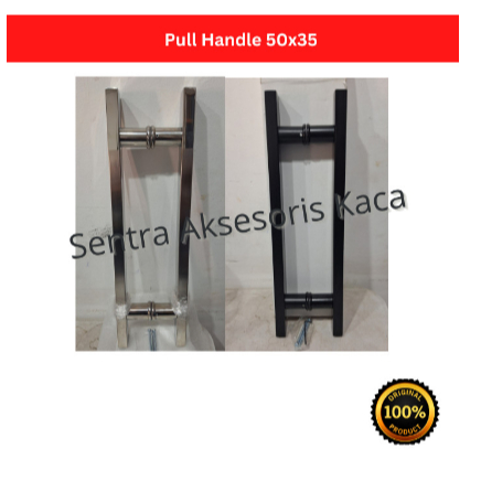 Pull Handle kotak PH DL SQ 802 40x20x500x350 Matt Black/Kombinasi Tarikan Pintu Stainless - PSS+SSS