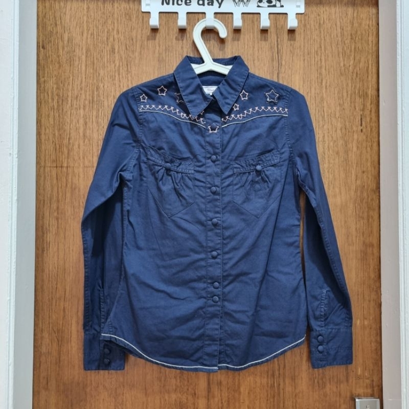 PRELOVED kemeja wanita Wrangler size S - navy