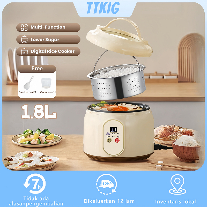 HR14 Rice Cooker Mini Penanak Nasi Multifungsi / Penanak Nasi Rendah Gula / Penanak Nasi