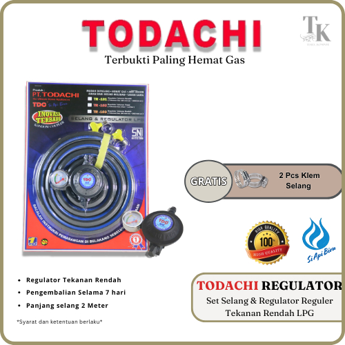 Tiara Set Selang Regulator Tekanan rendah TODACHI Original Premium High Quality