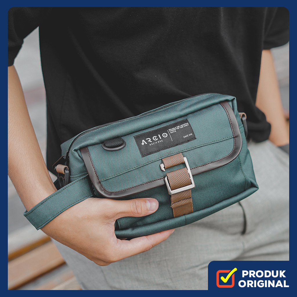 LITO GREEN ARMY ORIGINAL x ARCIO Tas Selempang Pria Daily Sling Bag Hangout Traveling Slingbag Multi