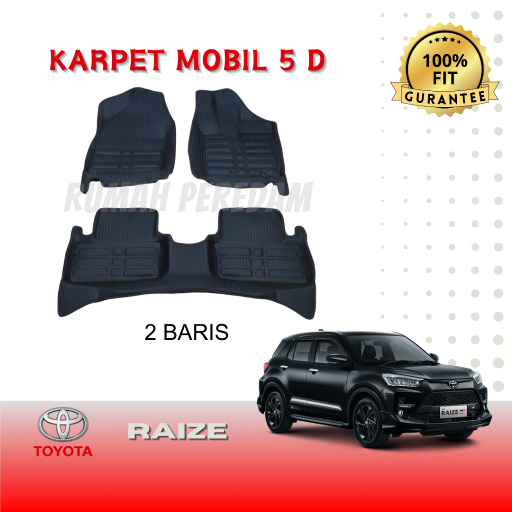 Karpet Mobil 5D Toyota RAIZE / 5D Car Mat karpet mangkok eva foam motif big carbon