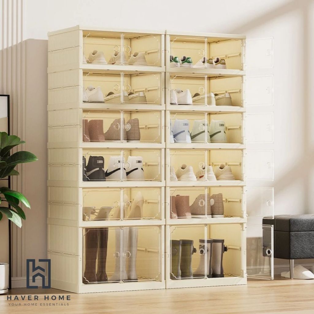 Rak Sepatu Tingkat Rak Sepatu Lipat Portable Kokoh Kuat Rak Serbaguna Lemari Sepatu Tempat Sepatu