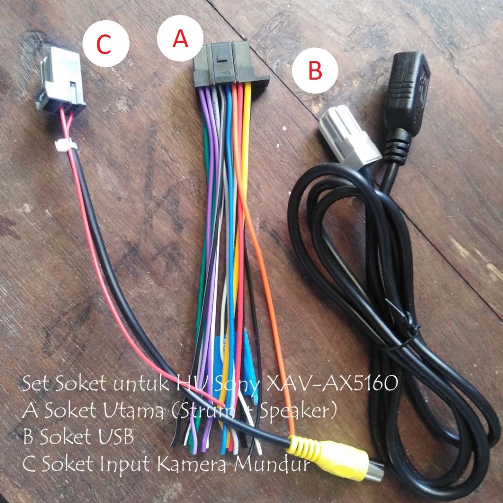 Set Soket untuk Head Unit OEM Mitsubishi XPander Ultimate 2022 Sony XAV AX5160/ Sony XAV-AX5160