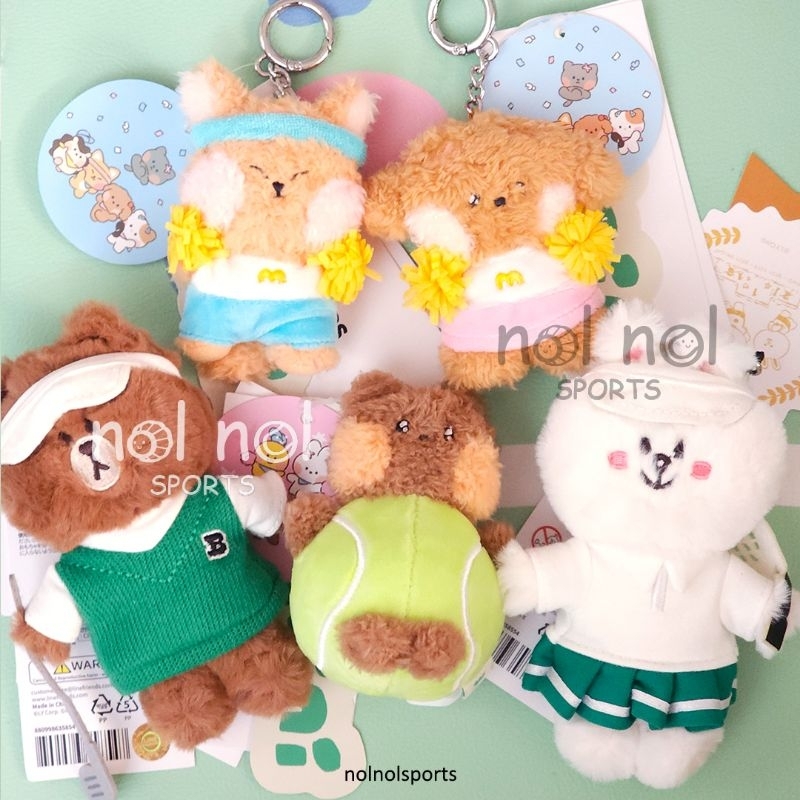 NNS LINE FRIENDS field day sports golf tennis doll boneka gantungan tas brown cony chichini bnini ch