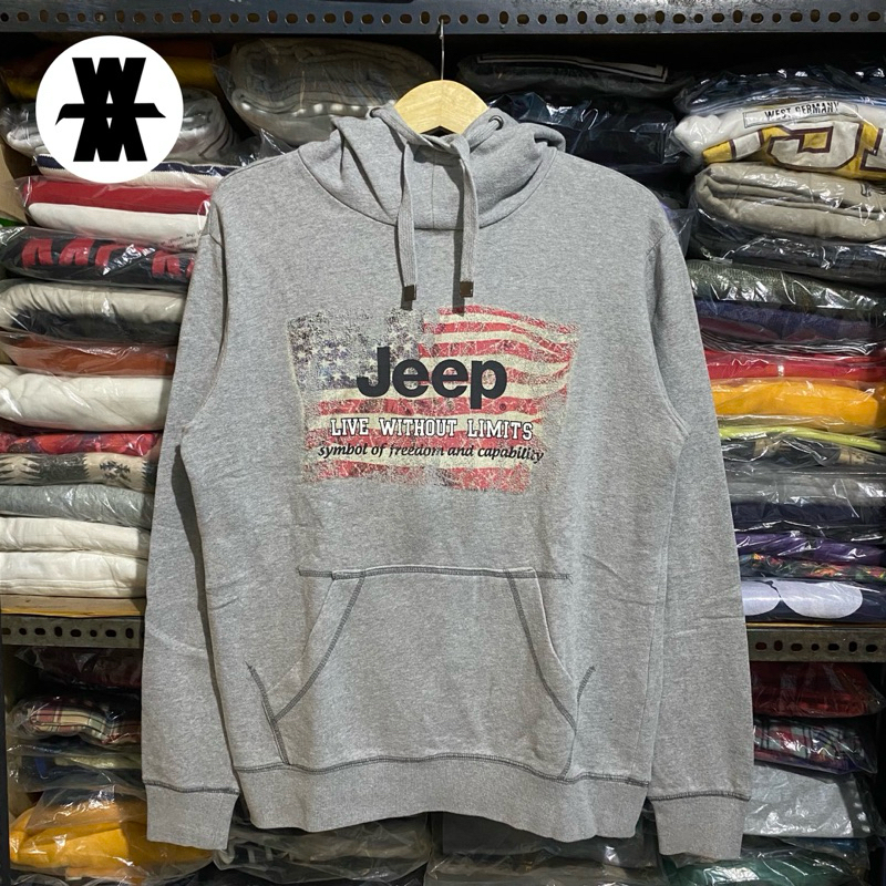 Jeep USA Flag Hoodie Grey Size L 66x55