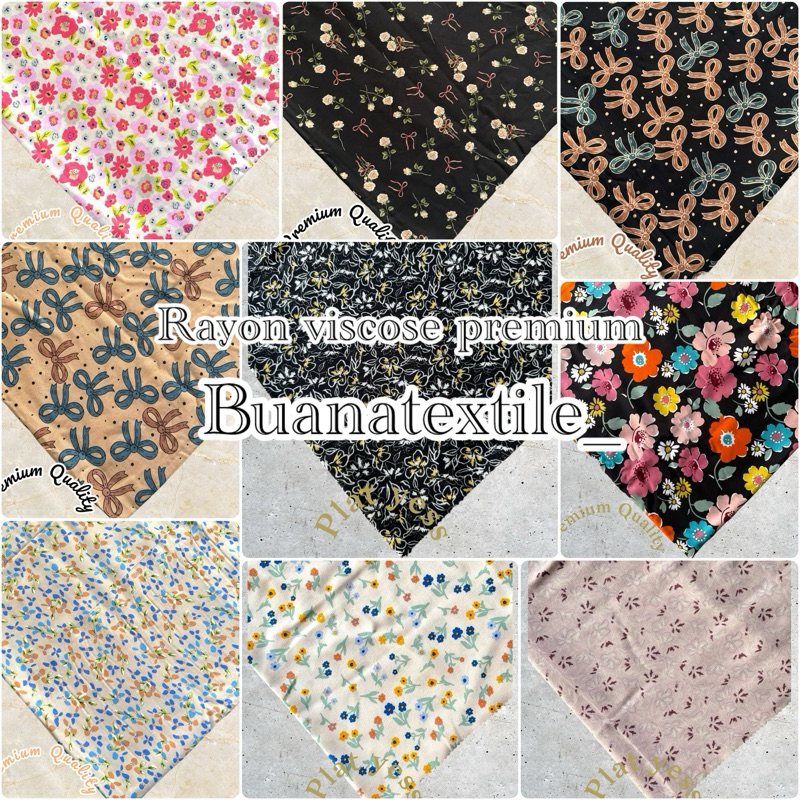 Kain Rayon Viscose Premium | Katun rayon motif | Katun rayon murah | ( Kain Rayon Premium Quality )